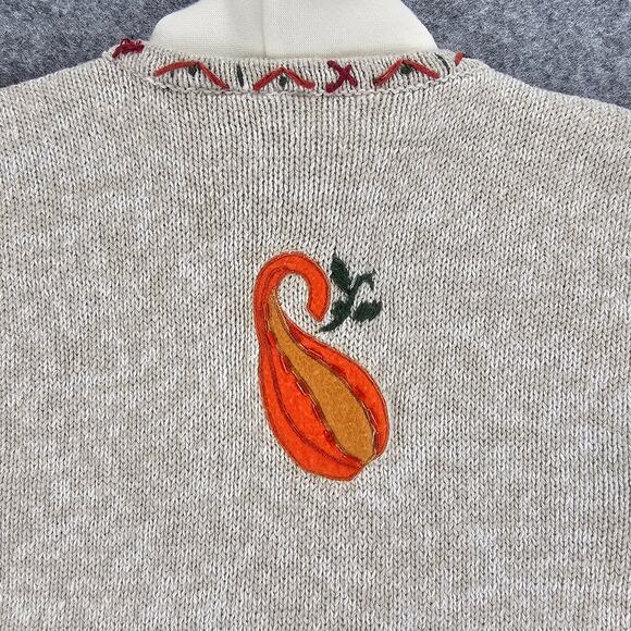 Vintage Bobbie Brooks Fall Sweater Vest Set Scarecrows Gourds Women L Grannycore - Picture 9 of 16